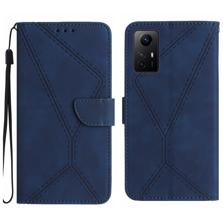 Husa p/u Xiaomi Redmi Note 12S Stitching Embossed Piele Phone Case ( Blue)